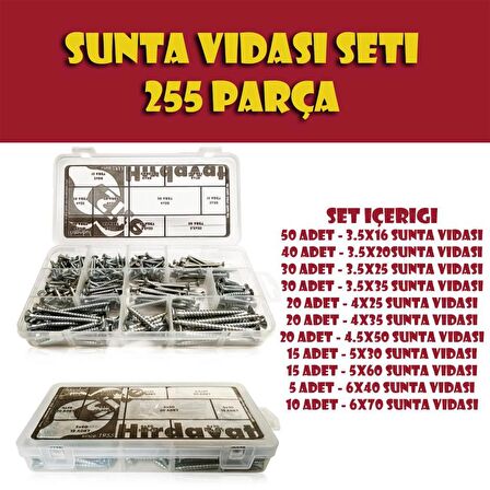 255 Parça Sunta Vidası Seti