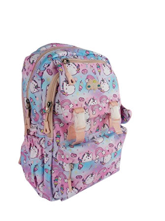 Astral Kids 3 Lü Set İlkokul Sırt Çantası Kız Desenli Çanta