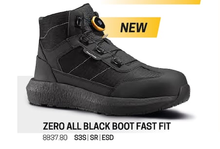 Toworkfor Zero All Black Fast Fit  | S3S | SR | ESD Kompozit Burun İş Botu