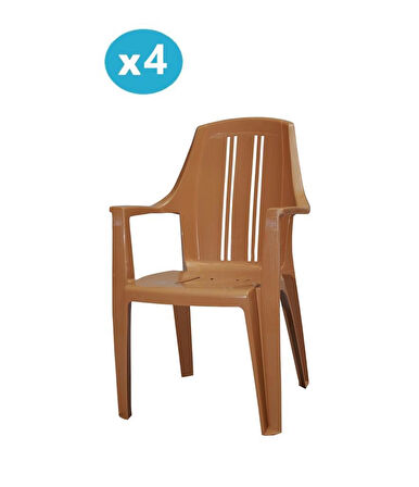 Omnipazar MT-GF139 Orbita Plastik Bahçe Balkon Koltuk Sandalye 4'lü Set 