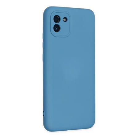 Samsung Galaxy A03 Kılıf Nano içi Kadife Silikon - Mavi