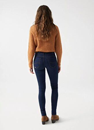 Koyu Mavi Kadın Orta Bel Skinny Fit Denim Pantolon SECRET PUSH IN SKINNY JEANS 21001382