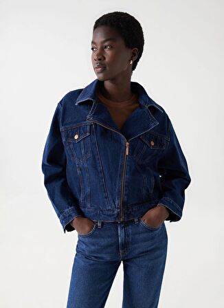 Koyu Mavi Kadın Denim Ceket REGULAR DENIM JACKET 21007037