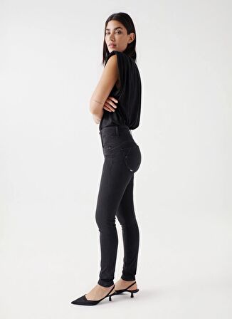 Siyah Kadın Orta Bel Skinny Fit Denim Pantolon SECRET PUSH IN SKINNY JEANS 21007051