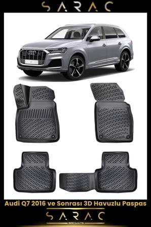 Audi Q7 E-tron 2018 Model Araca Özel 3d Havuzlu Paspas
