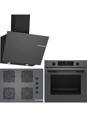 Bosch Gri 3 Lü Ankastre Set 560 ( HUA736EN0T - POP7C9P31O - DWK66PJ70T ) 67CM Ocak - Buhar Destekli -
