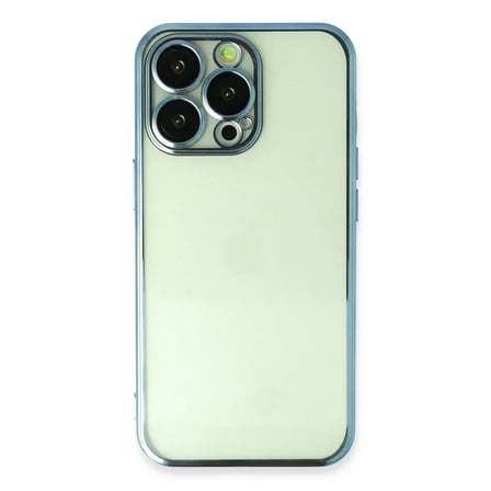 Apple iPhone 13 Pro Kılıf Razer Lensli Silikon - Açık Mavi