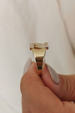 Altın Taşlı Z Harf Yüzük