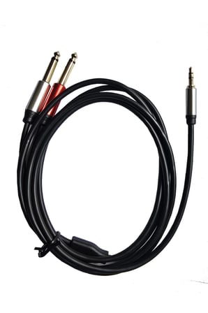 3.5 mm Stereo to 2x 6.35 mm Çivi Jak Profesyonel Amfi Mikser Telefon Ses Kablosu 1.8 Metre