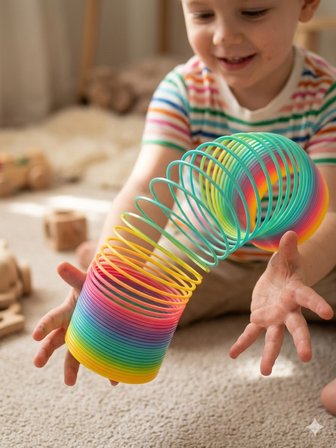 Büyük Boy Gökkuşağı Stres Yayı Oyuncak Stres Yayı - 8 cm çapında - 1 Adet