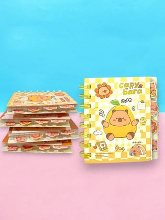 Capy Bara Not Defteri - Mini Telli A7 Not Defteri - Sarı