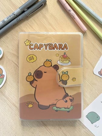 Capybara A7 Not Defteri , Çıt Çıtlı Cep Defteri - Kaykaylı Capybara