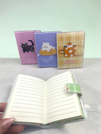Happy & Fun Capybara A7 Not Defteri , Çıt Çıtlı Cep Defteri - Yeşil