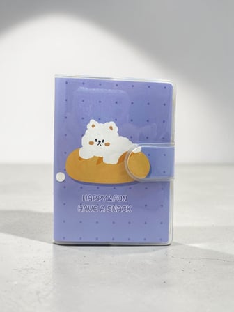 Happy & Fun Kedi A7 Not Defteri , Çıt Çıtlı Cep Defteri - Mavi