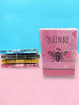 Queen Bee A7 Not Defteri , Çıt Çıtlı Cep Defteri - Pembe 