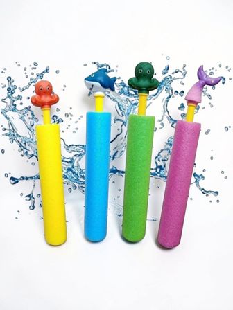 Figürlü Köpük Su Pompası Oyuncağı (33 cm) - Ahtapot - Yeşil