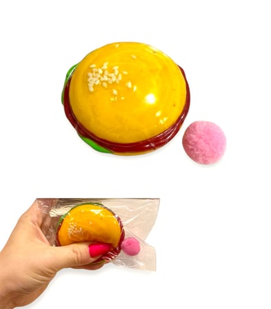 Moj moj Taba Squish Hamburger Sukuşi Yumuşak Stres Atıcı Oyuncak - 1 Adet
