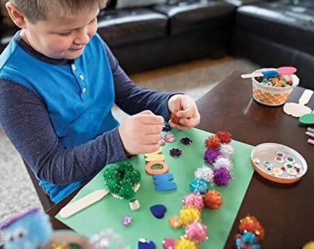 Simli Ponpon 3 cm 50 Adet Karışık Renk Pon Pon Kreş Okul Etkinliği
