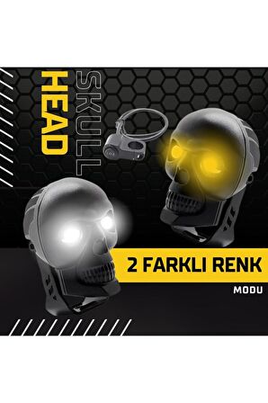 Skull Head Özel Tasarım Off Road Sis Lambası (Açma Kapama Gidonlu) 2 Adet