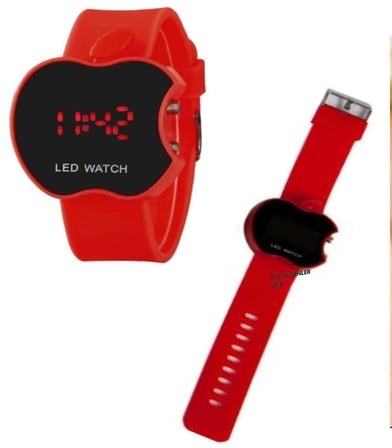 DZC KUZENLER AVM DİJİTAL LED EKRANElma Apple Şeklinde Dijital Led Watch Kol Saati Çocuk Saati Elma Saat 