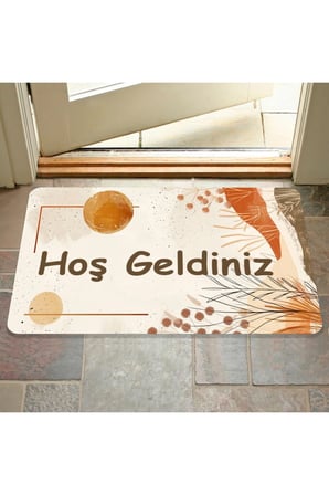 Dijital Baskılı hoş geldiniz yazılır Desenli Dekoratif Dış Kapı Önü ve Iç Mekan Paspası yıkanabilir