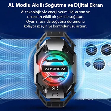 Coofbe Göstergeli RGB Işıklı Kablolu Soğutma Levhalı Ultra Hızlı Telefon Soğutucu Radyatör 3 Modlu
