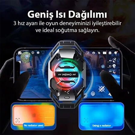 Coofbe Göstergeli RGB Işıklı Kablolu Soğutma Levhalı Ultra Hızlı Telefon Soğutucu Radyatör 3 Modlu