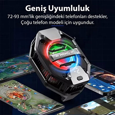 Coofbe Göstergeli RGB Işıklı Kablolu Soğutma Levhalı Ultra Hızlı Telefon Soğutucu Radyatör 3 Modlu