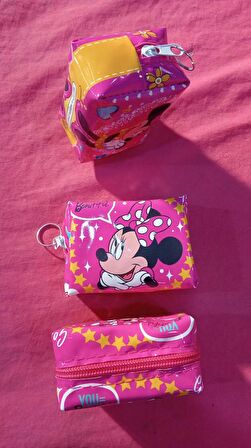 MİKİ MAUSE MICKEY BOZUK PARA CÜZDANI 3 LÜ SET KIZ ÇOCUK