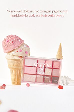 Çok Fonksiyonlu, Yoğun Pigmentli Far Paleti Clio Shade & Shadow Palette (03 Scoop Of Shade)