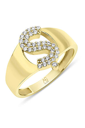 Altın Taşlı Ş Harf Yüzük