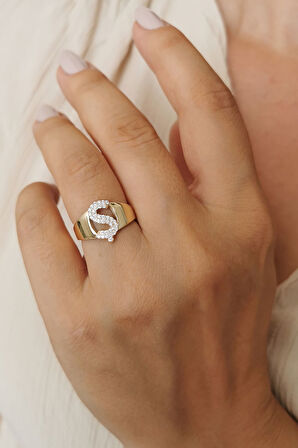 Altın Taşlı Ş Harf Yüzük