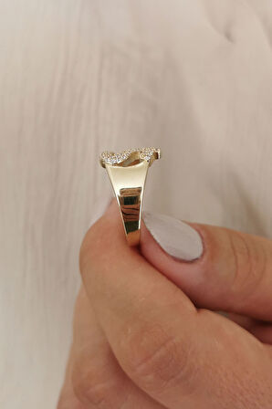 Altın Taşlı Ş Harf Yüzük