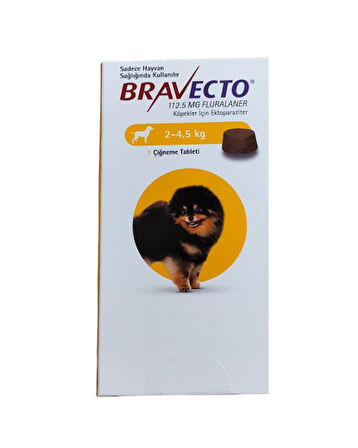 Bravecto Köpekler İçin Çiğneme Tableti 112,5 mg (2 – 4,5 kg) Bir tablet