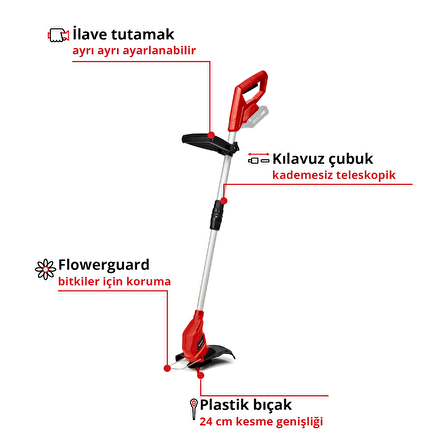 Einhell GC-CT 18/24 Li - Solo, Akülü Kenar Kesme (Akü ve şarj cihazı dahil değildir)