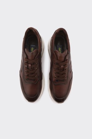 Hakiki Deri Bağcıklı Erkek Sneaker