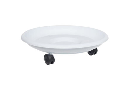 Omnipazar SO-TT01 Tekerlekli Saksı Tabağı No 1 Beyaz 3 Adet