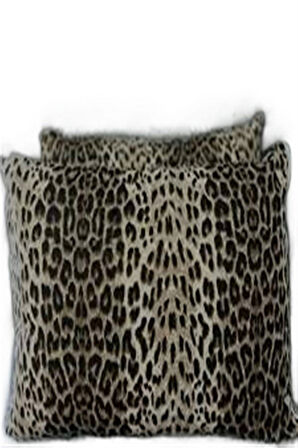 More Home Leopar Desenli Pamuklu Kumaş Kapaklı Yastık Kılıfı (2 Adet) 50 x 70 cm