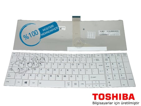 Toshiba Satellite C850, C855, L850, L855 Notebook Klavyesi (Beyaz TR) V2 / KL0121WXT