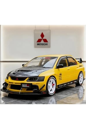1:24 Mitsubishi Lancer Evolution EV09 Diecast MOdel Araba Karbon Kaput Mitsubishi Lancer Model Araba
