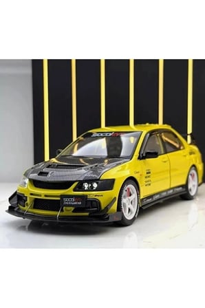 1:24 Mitsubishi Lancer Evolution EV09 Diecast MOdel Araba Karbon Kaput Mitsubishi Lancer Model Araba