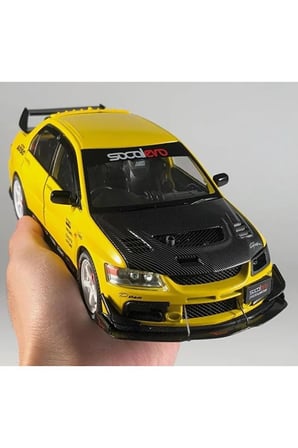 1:24 Mitsubishi Lancer Evolution EV09 Diecast MOdel Araba Karbon Kaput Mitsubishi Lancer Model Araba