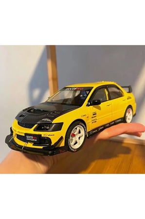1:24 Mitsubishi Lancer Evolution EV09 Diecast MOdel Araba Karbon Kaput Mitsubishi Lancer Model Araba