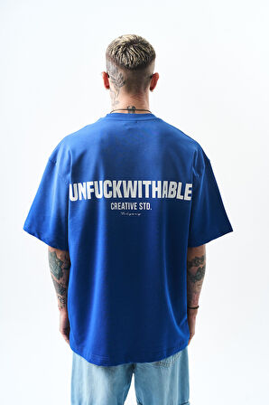 Erkek Unfuckwithable Baskılı Oversize T-Shirt Saks