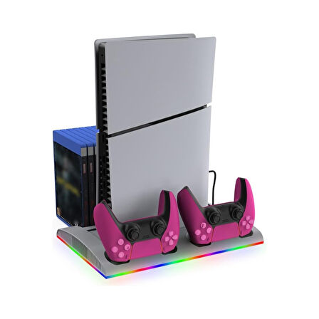 Hepu TP5-3570 PS5 Soğutucu Şarj Standı | DualSense Şarj RGB Işık 3 Fan Hızlı Dock İstasyonu
