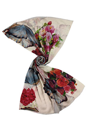 Mısırlı Eşarpları Desenli Yün Şal 75x190