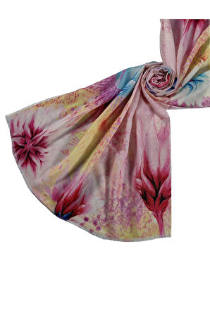 Mısırlı Eşarpları Desenli Yün Şal 75x190