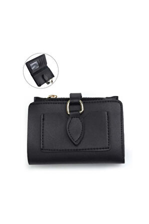 Siyah Yumuşak Deri Kartlık Cüzdan