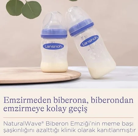Lansinoh Natural Wave Biberon ve Biberon Emziği 240 ml