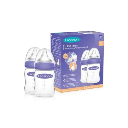 Lansinoh Natural Wave Biberon ve Biberon Emziği Başlangıç Seti 160 ml